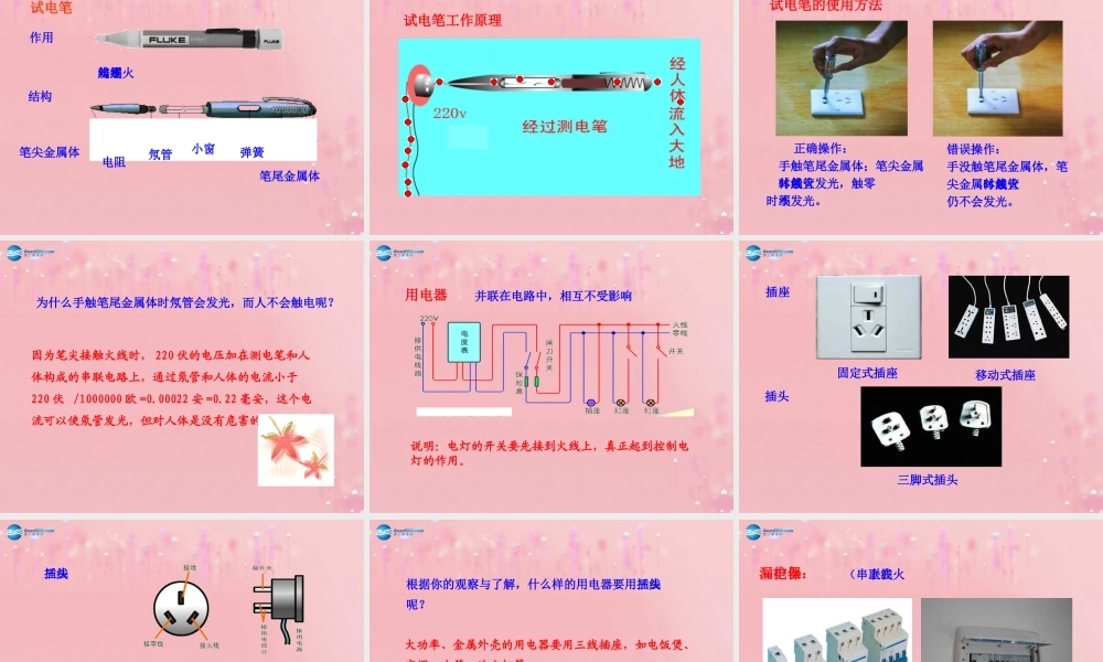 九年级物理全册 191 家庭电路课件 (新版)新人教版 教案