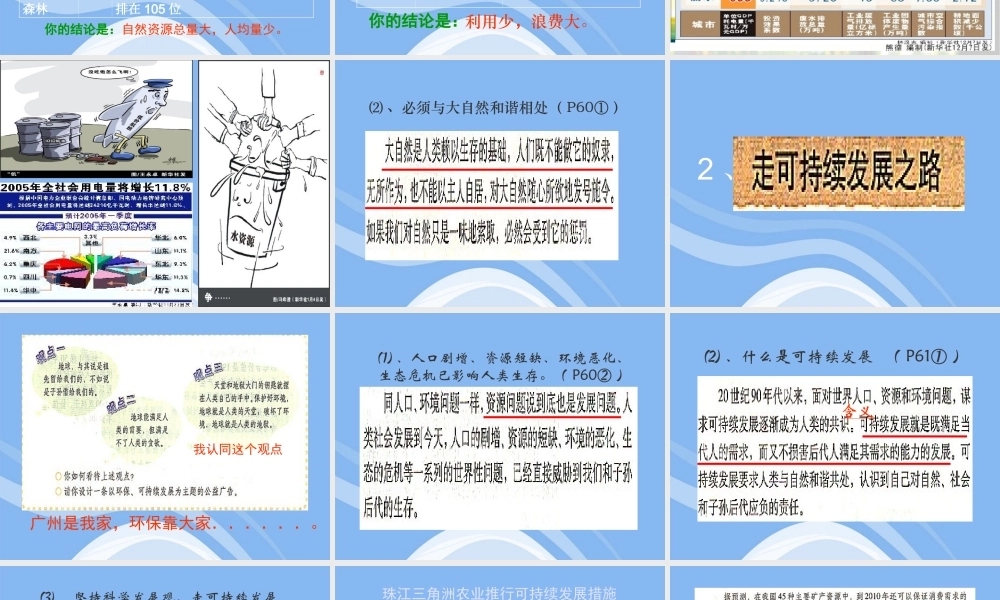 九年级政治 实施可持续发展战略课件 人教新课标版 课件