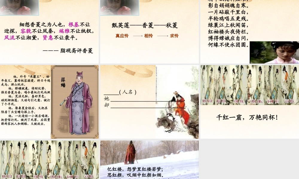 九年级语文上册 第五单元 第香菱学诗课件 新人教版 课件