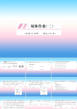 九年级数学下册 双休作业(二)作业课件 (新版)新人教版 课件