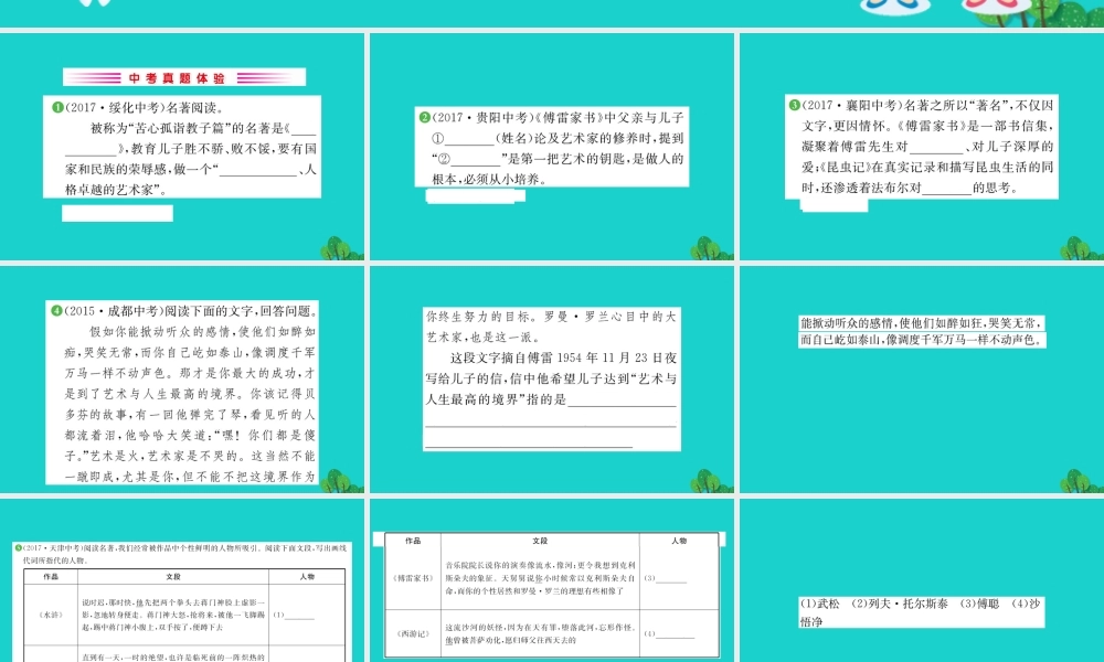 八年级语文下册 第三单元(傅雷家书)选择性阅读习题课件 新人教版 课件