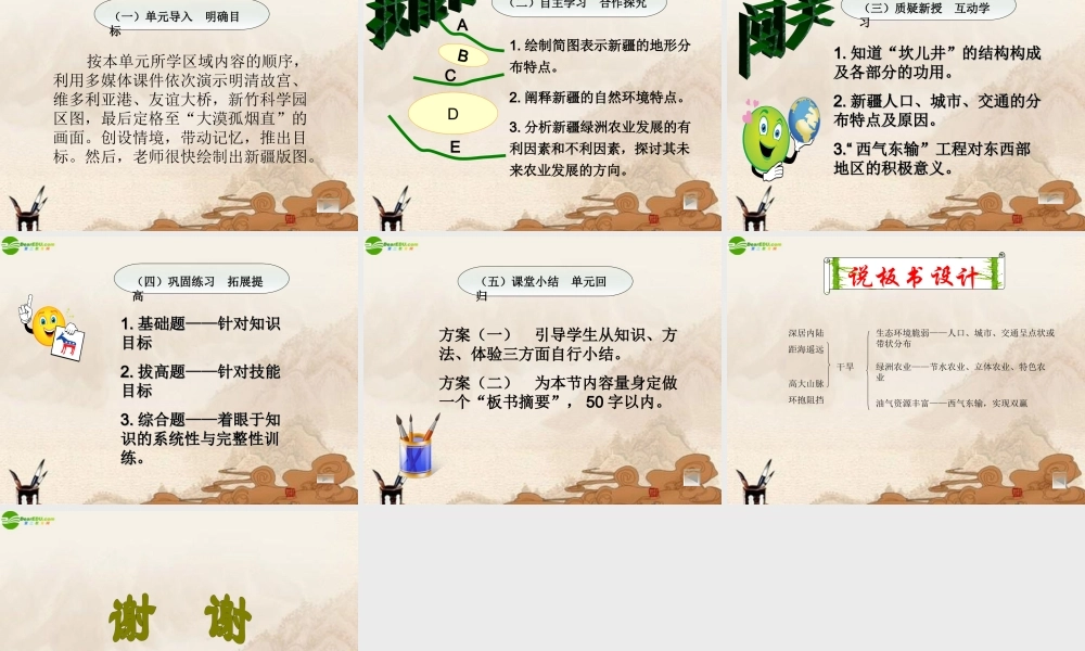 八年级地理下册 新疆维吾尔自治区说课课件 人教新课标版 课件