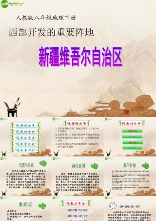 八年级地理下册 新疆维吾尔自治区说课课件 人教新课标版 课件