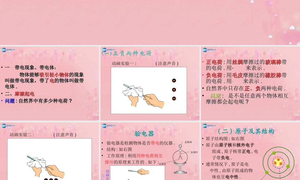 九年级物理全册 151 两种电荷课件 (新版)新人教版 教案-2