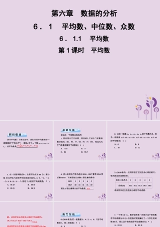 七年级数学下册 第6章(数据的分析)6.1 平均数、中位数、众数 6.1.1 平均数 第1课时 平均数习题课件 (新版)湘教版 课件