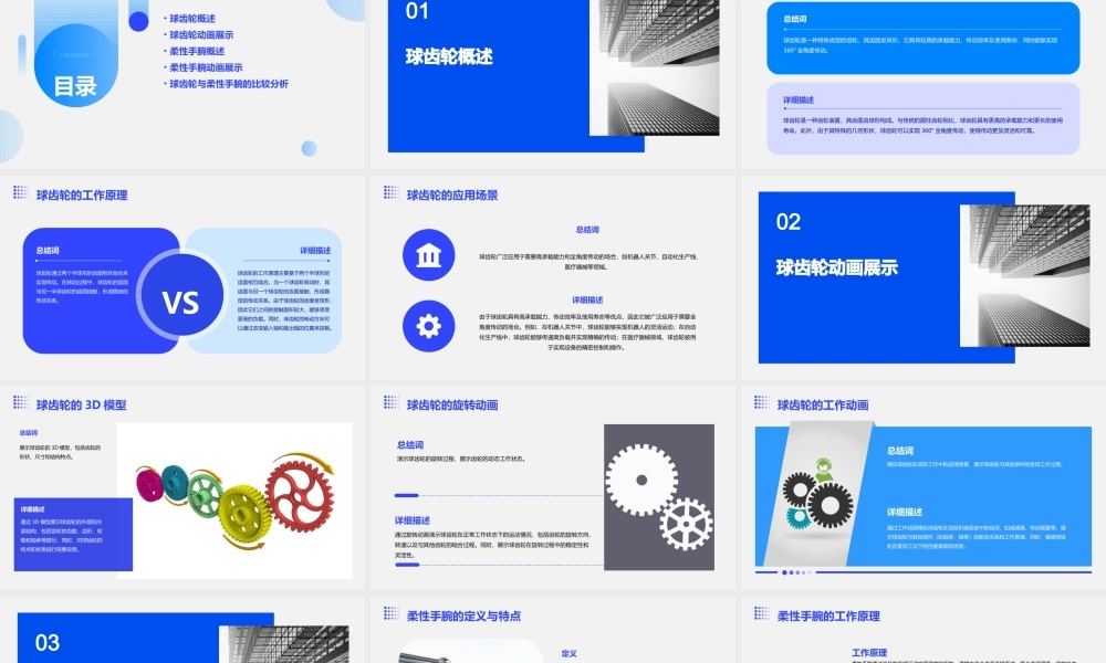 球齿轮及柔性手腕动画课件