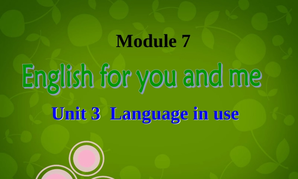 九年级英语下册(Module 7 Unit 3 Language in use)课件 (新版)外研版 课件