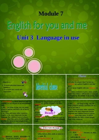 九年级英语下册(Module 7 Unit 3 Language in use)课件 (新版)外研版 课件