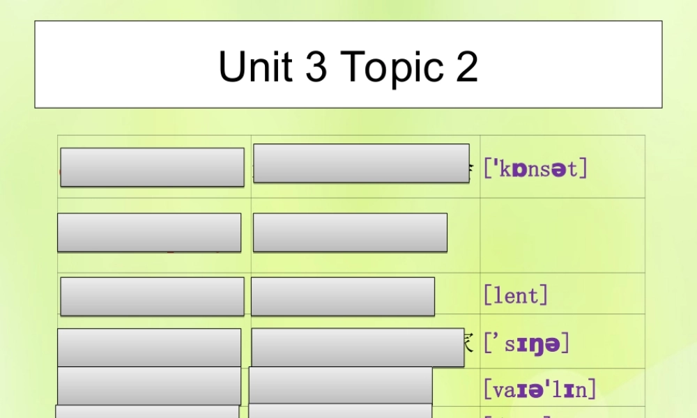 八年级英语上册 Unit 3 Our Hobbies Topic 2 What sweet music词汇检测课件 (新版)仁爱版 课件
