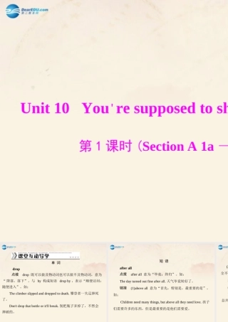 九年级英语全册 Unit 10 You're supposed to shake hands 第1课时Section A 1a－3c课件 (新版)人教新目标版 课件