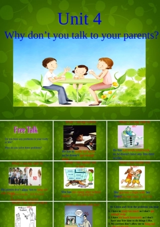 八年级英语下册 Unit 4 Why don t you talk to your parents课件 (新版)人教新目标版 课件