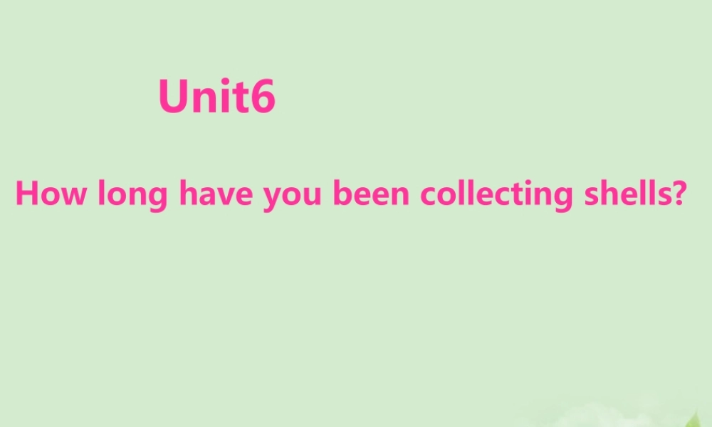 八年级英语下册 unit 6SectionA课件 人教新目标版 课件