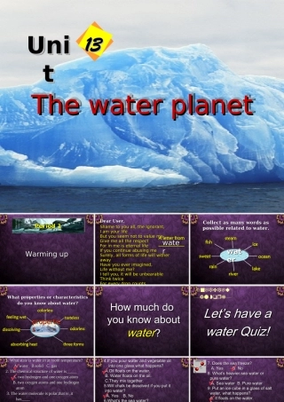 人教版高二英语unit13 The water planet全套精品课件