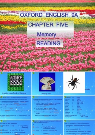 九年级英语上册 Chapter 5 Memory Reading课件 牛津沈阳版 课件