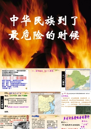 八年级历史与社会下册 第七单元第五课第一框中华民族到了最危险的时候课件 人教版 课件