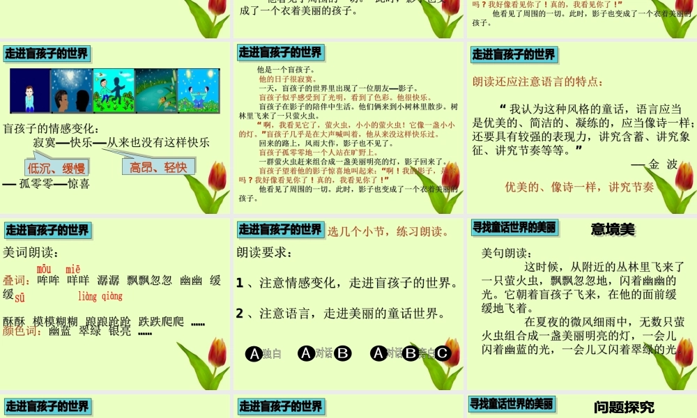 七年级语文上册 (盲孩子和他的影子)课件 人教新课标版 课件
