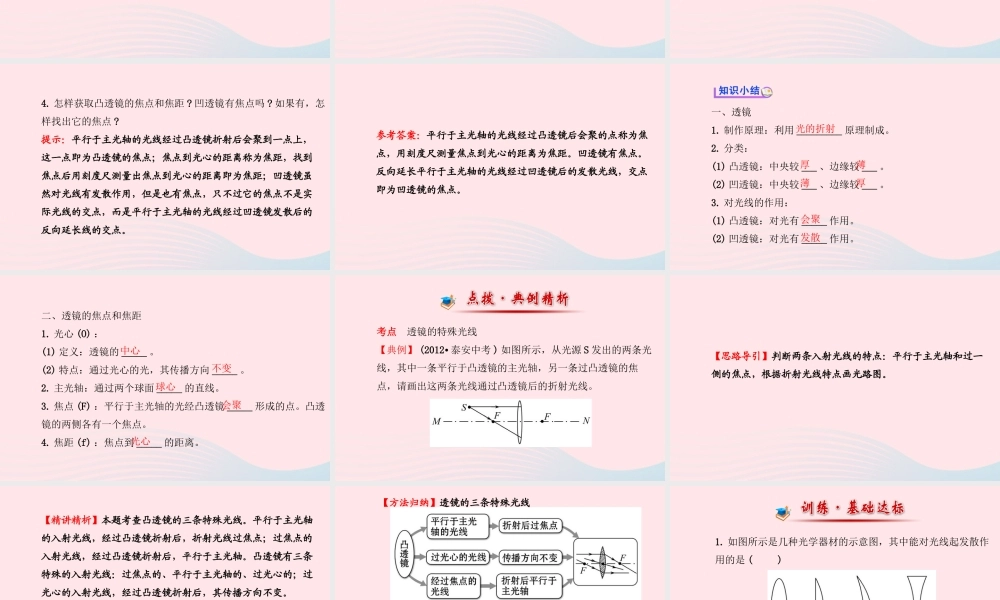八年级物理全册 第四章 第五节 科学探究：凸透镜成像(第一课时凸透镜)课件 (新版)沪科版 课件