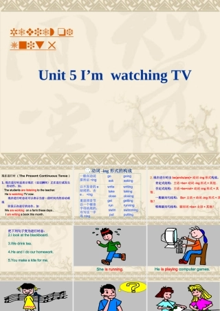 七年级英语下Unit 5 I'm watching TV复习课件