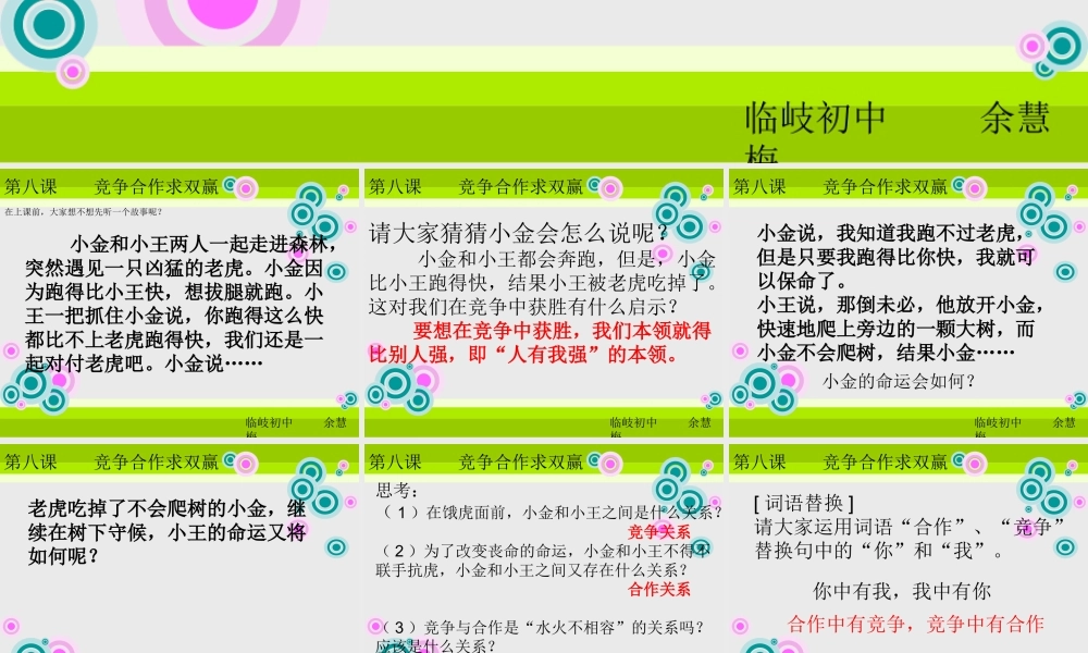 八年级政治上册 合作！竞争！课件 人教新课标版 课件