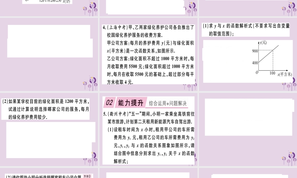 八年级数学下册 第十九章(一次函数)19.3 课题学习 选择方案习题课件 (新版)新人教版 课件