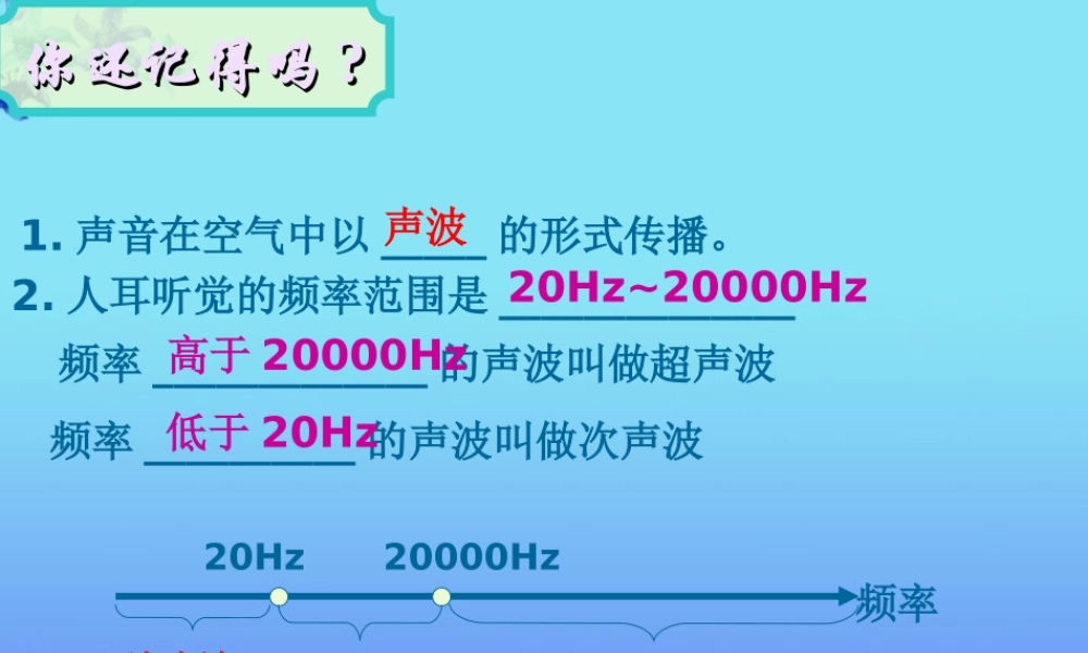 八年级物理上册 第二章 声现象 第3节 声的利用课件 人教新课标版 课件