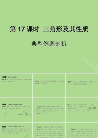 中考数学复习 第17课时 三角形及其性质 3 典型例题剖析(课后作业)课件