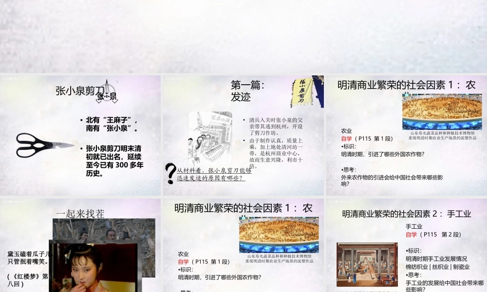 中学七年级历史下册 3.清经济的发展与闭关锁国课件 新人教版 课件