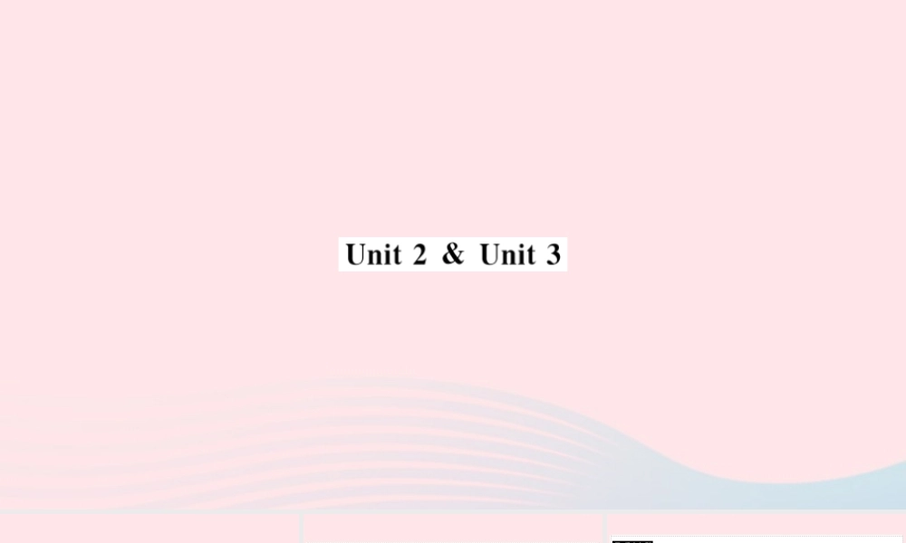 七年级英语上册 Module 10 Spring Festival Unit 2 Unit 3(小册子)课件 (新版)外研版 课件