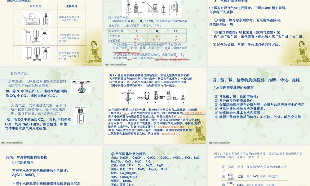 化学中考复习四 新课标江苏地区中考化学复习课件及学案[整理六套]
