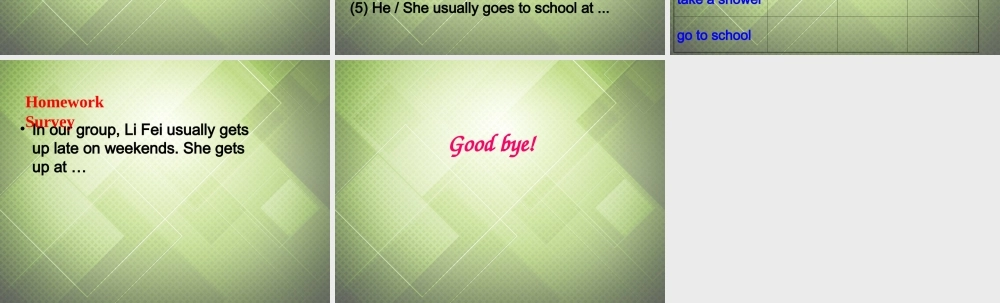 中学七年级英语下册(Unit 2 What time do you go to school Period 2)课件 (新版)人教新目标版 课件