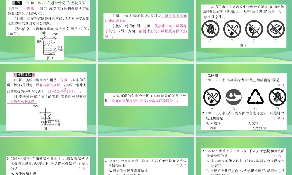 中考化学总复习 教材考点梳理 第七单元 燃料及其利用课件