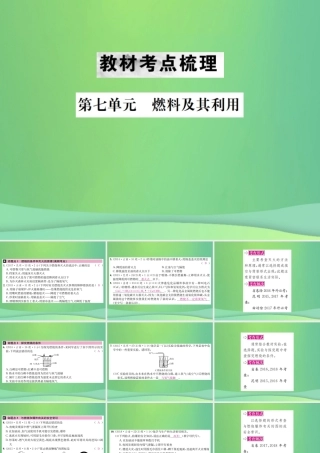 中考化学总复习 教材考点梳理 第七单元 燃料及其利用课件