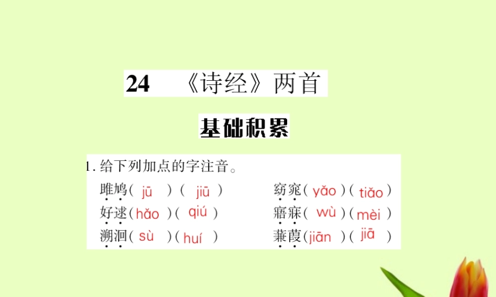 九年级语文下册 第六单元第24课(诗经两首)课件 人教新课标版 课件