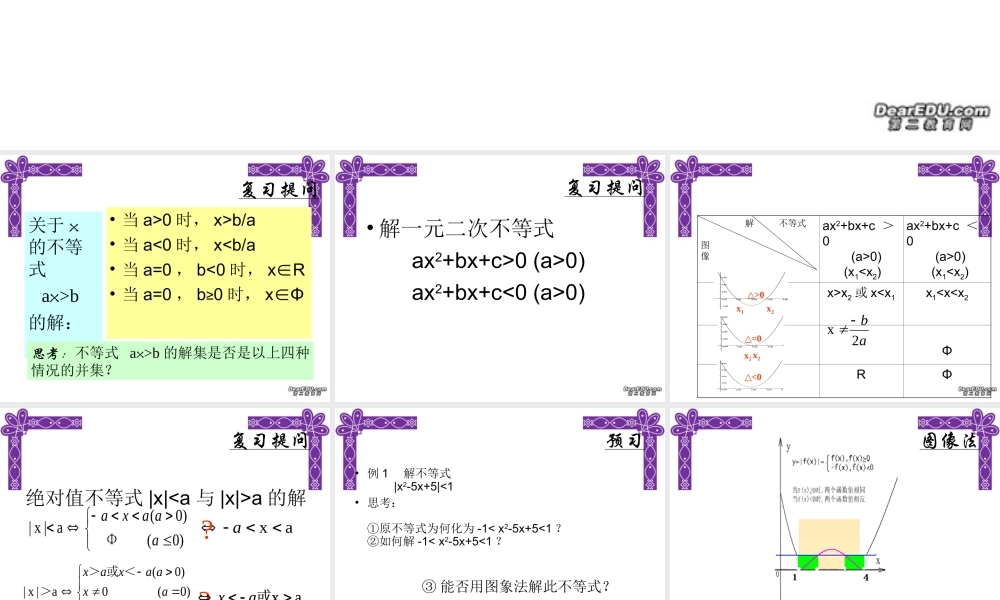 不等式解法举例(1) 课件