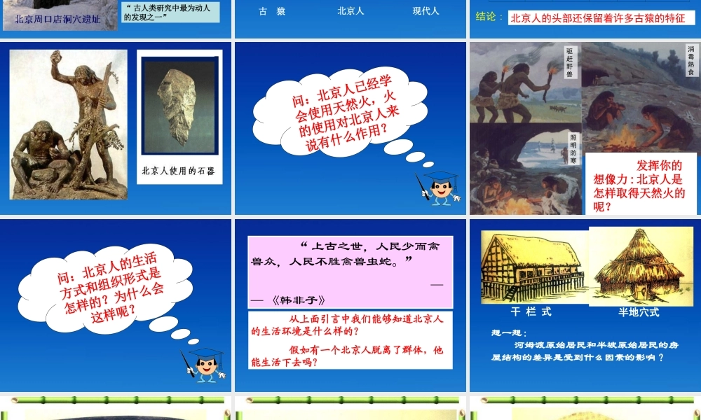 中学七年级历史上册(第1课 我国境内的远古祖先)课件 人教新课标版 课件