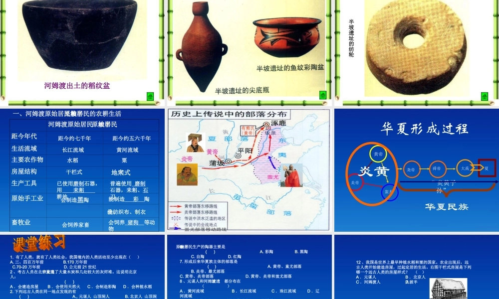 中学七年级历史上册(第1课 我国境内的远古祖先)课件 人教新课标版 课件