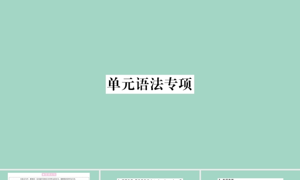 九年级英语全册 Unit 9 I like music that I can dance to单元语法专项作业课件 (新版)人教新目标版 课件