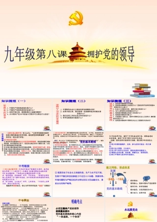 九年级政治 第八课拥护党的领导复习课件 苏教版 课件