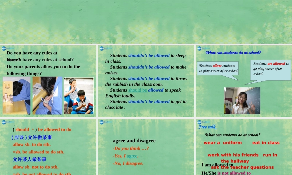 九年级英语全册 Unit 3 Teenagers should be allowed to choose their own clothes Section A1课件 人教新目标版 课件