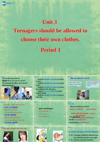 九年级英语全册 Unit 3 Teenagers should be allowed to choose their own clothes Section A1课件 人教新目标版 课件