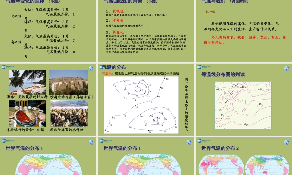 中学七年级地理上册 3.2 气温的变化与分布教学课件(新版)新人教版 课件