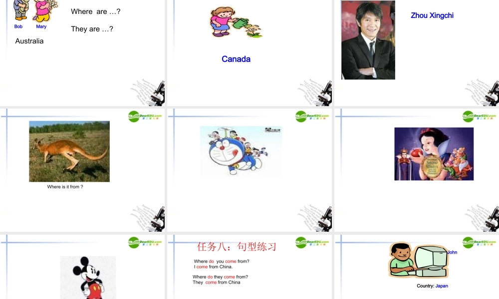 七年级英语下册 Unit 1 Where is your pen pal from课件 新人教版 课件