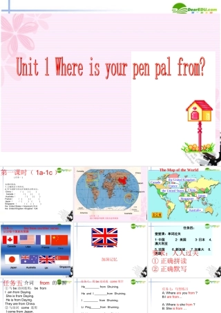 七年级英语下册 Unit 1 Where is your pen pal from课件 新人教版 课件