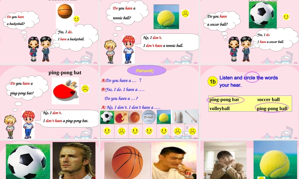 中学七年级英语 Unit5 Do you have a soccer ball课件