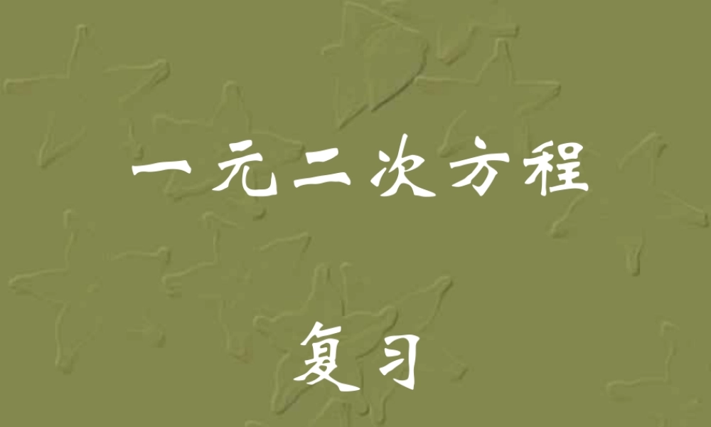 九年级数学复习课件 华东师大版 课件
