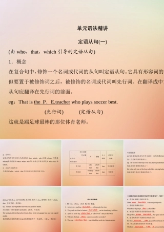 九年级英语全册 Unit 9 I like music that I can dance to(第3课时)单元语法精讲与精练课件 (新版)人教新目标版 课件