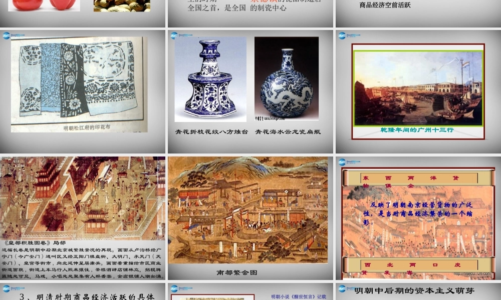 中学七年级历史下册 清经济的发展与 闭关锁国 课件 新人教版 课件