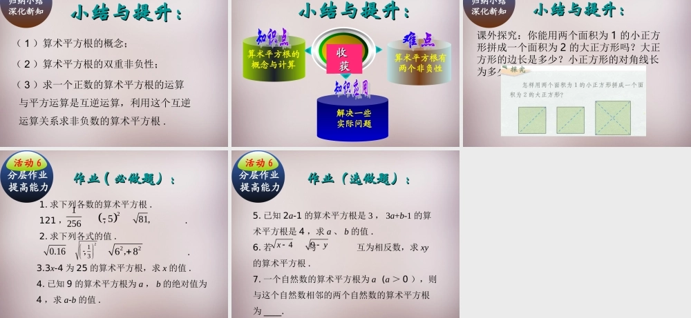 中学七年级数学下册 6.1 平方根课件1 (新版)新人教版 课件