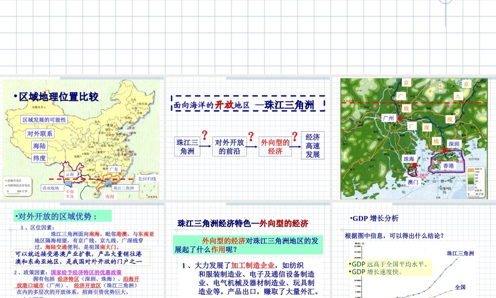 八年级地理下：第七章 认识省内区域复习课课件人教新课标版 课件