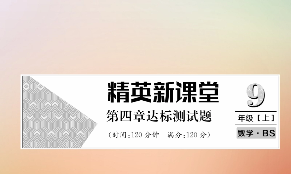 九年级数学上册 第4章 图形的相似达标测试卷作业课件 (新版)北师大版 课件